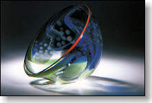Bowl in free-blown glass