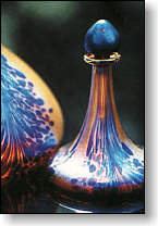 Perfume bottle in free-blown glass